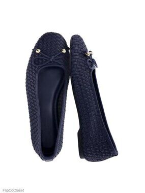 Woven Ballet Flats Faux Leather Bow Slip-On Comfort Work Shoes